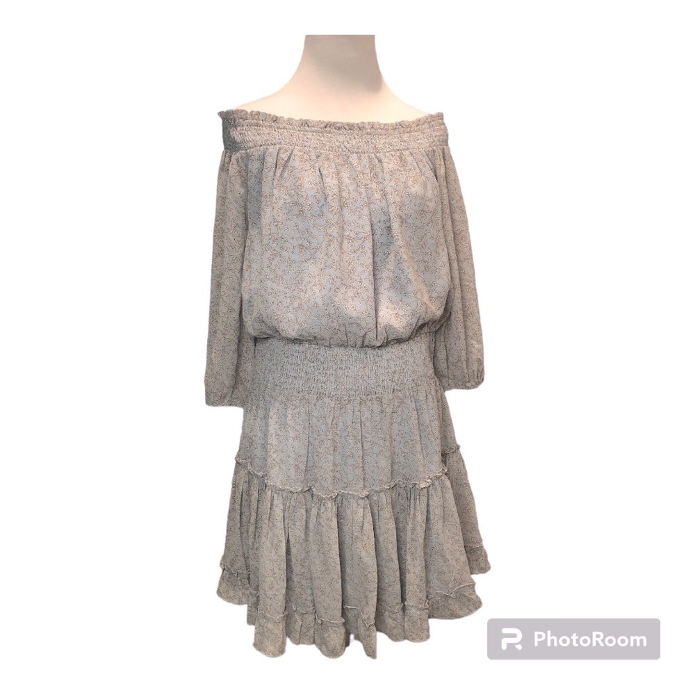 Stolen heart off the shoulder tiered baby doll dress-Size Large